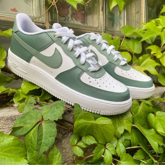 Nike Air Force 1 Low - Sage Green Custom Painted shoes - Picture 4 of 6